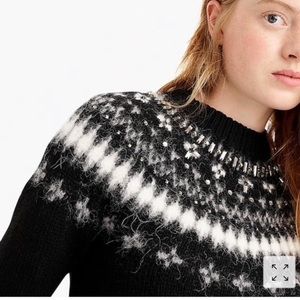 J. Crew fair isle jeweled sweater